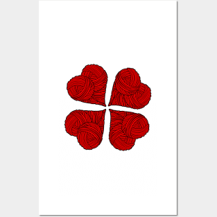 Yarn heart pattern Posters and Art
